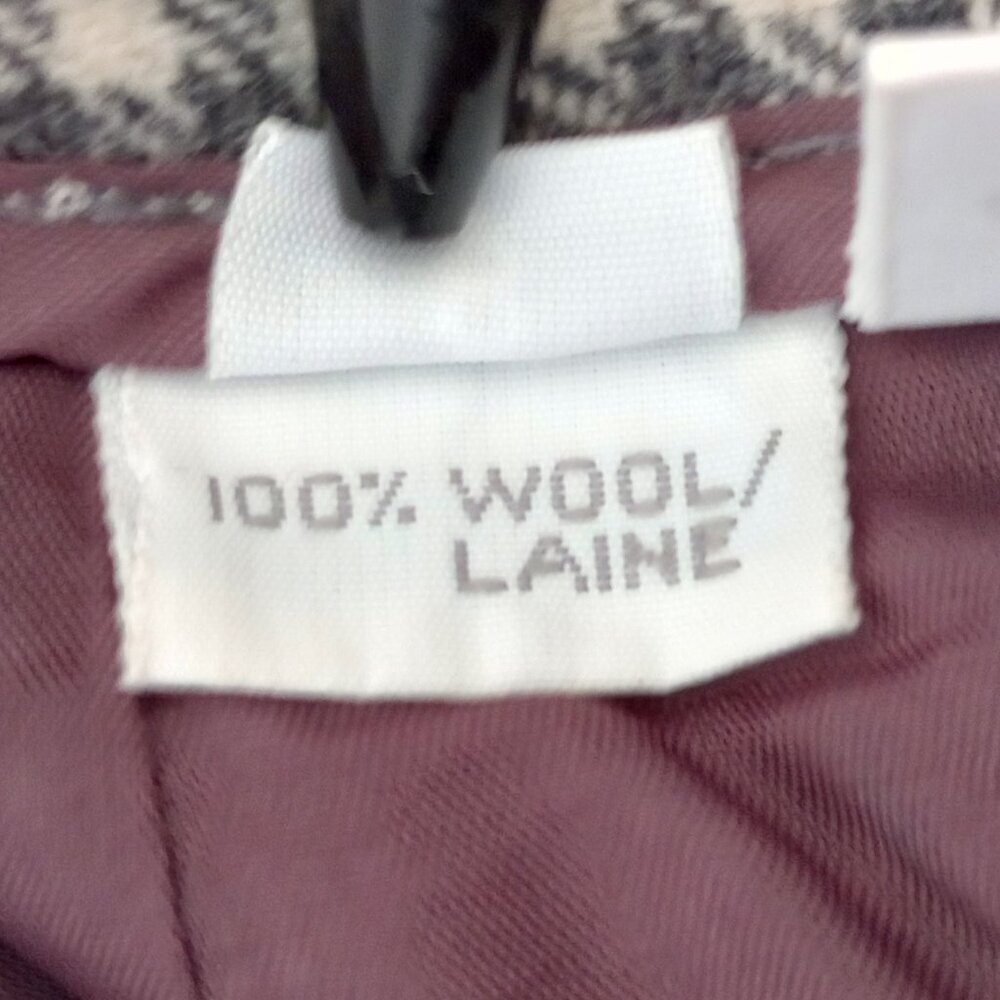 Liz Claiborne Grey & White Check Tweed Wool Vintage Career Skirt - Picture 7 of 9